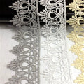 1 Yard Crochet Embroidered Lace Trim Ribbon Applique Wedding Dress Decor Sewing DIY
