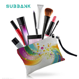 Subbank Linen Cosmetic Bag Wholesale Sublimation Personalized Portable Cute Blank Luxuriating Linen Cosmetic Bag