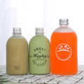 150ml 250ml 350ml 500ml Empty Small Mouth Clear Frosted Round Beverage Juice Glass Bottle Screw Cap Screen Printed