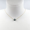8-10 MM NATURE Tahitian Black Pearl Sea-salt PEARL NECKLACE A+ Near Round Shape Tahiti Pearl925 SILVER CHAIN 16 Inch 18 Inch