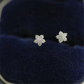 925 Sterling Silver Plated 14k Gold Pave Crystal Five-pointed Star Earrings Women Simple Fashion Wedding Jewelry Accessories