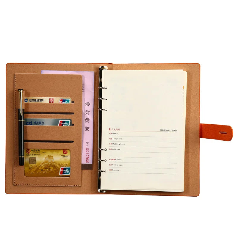 Custom Printed A5 Leather Diary Notebook Set with Pen Private Label Hardcover Lined Box Gift Sets for Christmas or Graduation