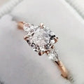 Huitan S925 Noble Geometry Design Brilliant CZ Rose Gold Plated Finger Rings Women Wedding Cubic Zirconia Sterling Silver Rings