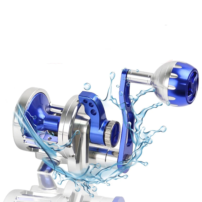 Sea Fishing Jigging Reel Aluminum CNC Machined Fishing Overhead Reel 6.3:1 Ratio Max 30kg Sea Boat Jigging Reels