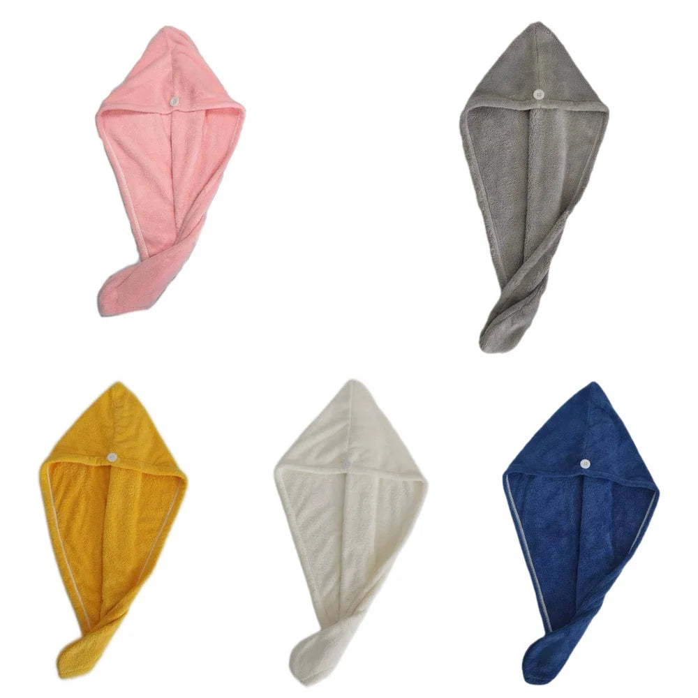 Wholesale Soft Microfiber Hair Towel Wrap for Women Coral Fleece Super Absorbent Quick Dry Hair Turban for Drying Long Hair