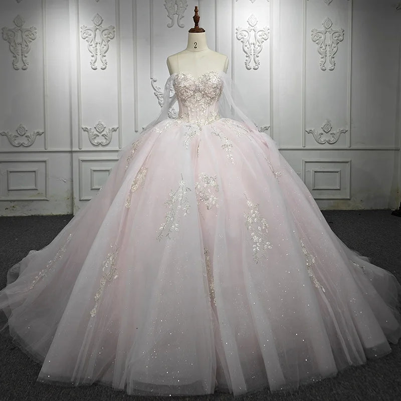 Jancember 5832 Princess Pink Lace Ball Gown Quinceanera Dresses for 15 Girls