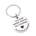 Wholesale Custom You Work Harder Metal Key Chain Funny Office Appreciation Gifts Coworker Employee Appreciation Leaving Keychain