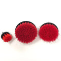 Zhenda 3-Piece Red Outdoor Power Scrub Brush Kit PP Material Drill Cleaning Brush Cleaning Supplies