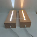 China Good 3d Led Lamp Wooden Base Solid Wood Led Display Acrylic Night Light Base Holder Stand