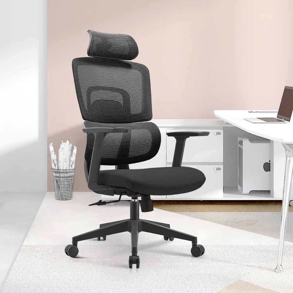 Contemporary Ergonomic High Back Swivel Office Chair Mesh Back Adjustable Headrest for Office Chair