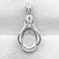 Sterling Silver 9*12/11*14/13*18mm Semi Mount Pendant Empty Frame Blank Setting S925 Base Without Center Stone for DIY Inlay