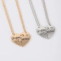 New Engraved Mother&Daughter Letter Heart Pendant Necklace Gold Silver Patchwork Necklace Set for Mother'S Day Jewelry