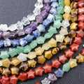 21Pcs Natural Crystal Stone Star Shape Loose Beads Gemstone Handmade DIY Jewelry Making Accessories 10mm
