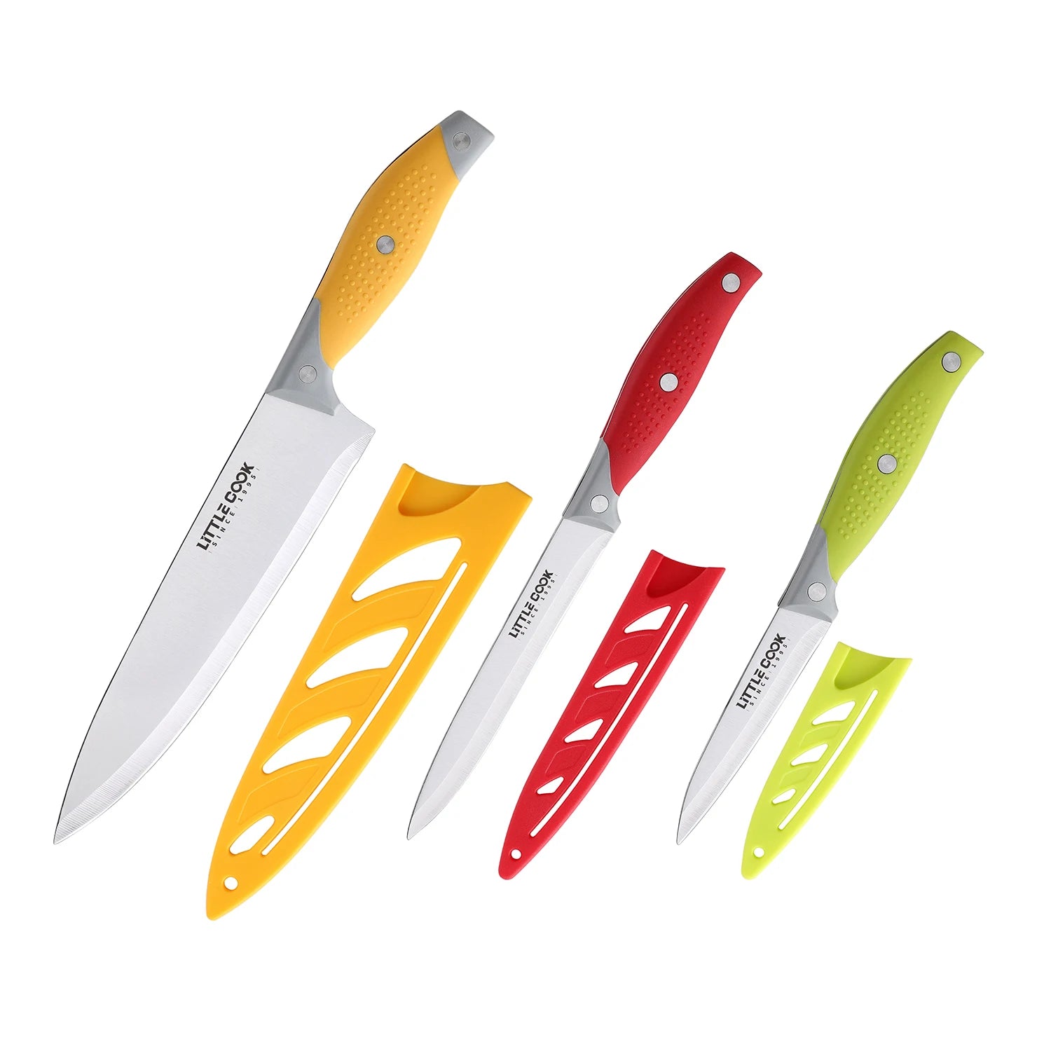 3PCS Stainless Steel Kitchen Chef Utility Paring Knife Set with Protective Cover