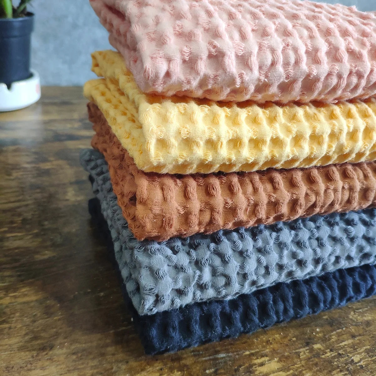 Cotton Waffle Towel Dishwashing Towell Dish Kitchen Towel Honeycomb Waffle Absorb Water No Shedding Breathable and Absorbent