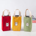 2023 New Ins Portable Small Square Cup Cover Handbag Japanese Canvas Bag Recyclable Feature