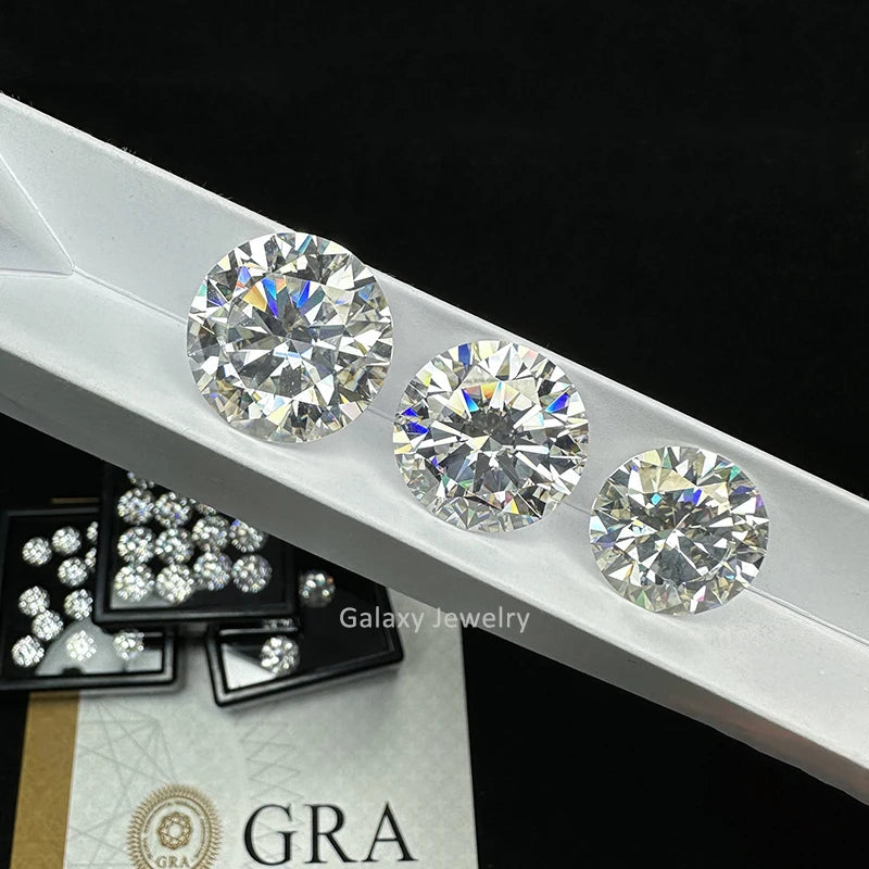 100% Pass Diamond Tester Synthetic Gemstone Loose Excellent Round Brilliant Cut Moissanite Stones
