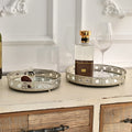 Customized Home Decor Living Room Desk Use Single Eco-friendly Reusable Luxury Silver Metal Mirror Jewelry Storage Serving Tray