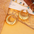 Chris April in Stock Hot Selling 316L Stainless Steel PVD Gold Plated Croissant Hoop Earrings