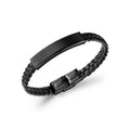 Stainless Steel Woven Braided Leather Bracelet Men Smooth Surface Custom Name Engraved Bracelets Unisex