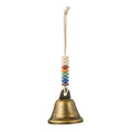 Handmade Beaded Stones Metal Bells Wind Chime Christmas Hanging Cow Bells with Rope Vintage Witch Bells Xmas Ornaments