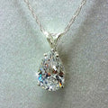 Fine Simple Silver Zircone Copper Sparkle Water Drop Tear Shaped Zircon Pendant Necklace