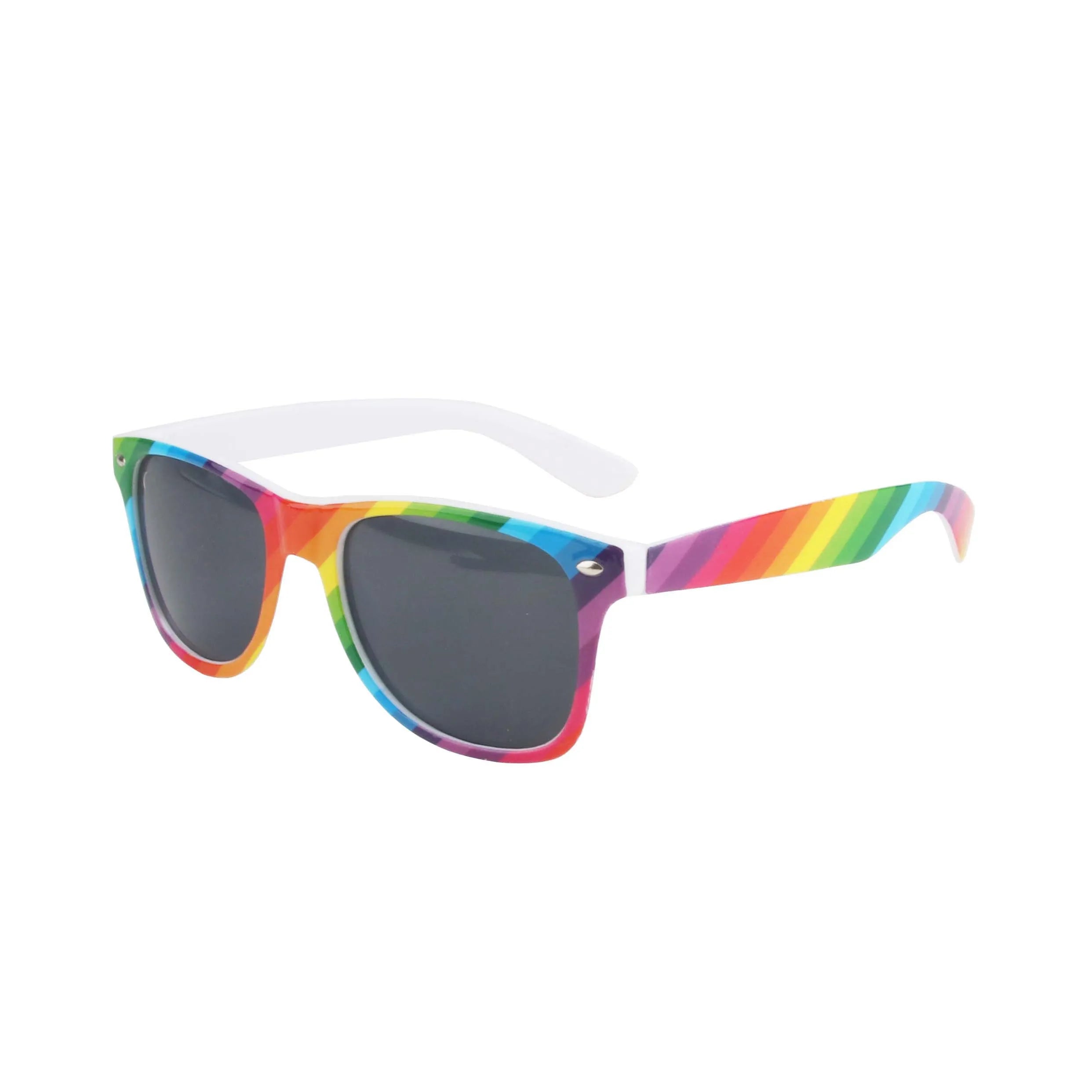 rainbow Sunglasses Fan Fashion Rain Bow Plastic Event White Sun Glasses Women Men rainbow Sunglasses
