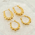 Wholesale Quality 18K PVD Gold Plated Stainless Steel Bamboo Hoop Earrings