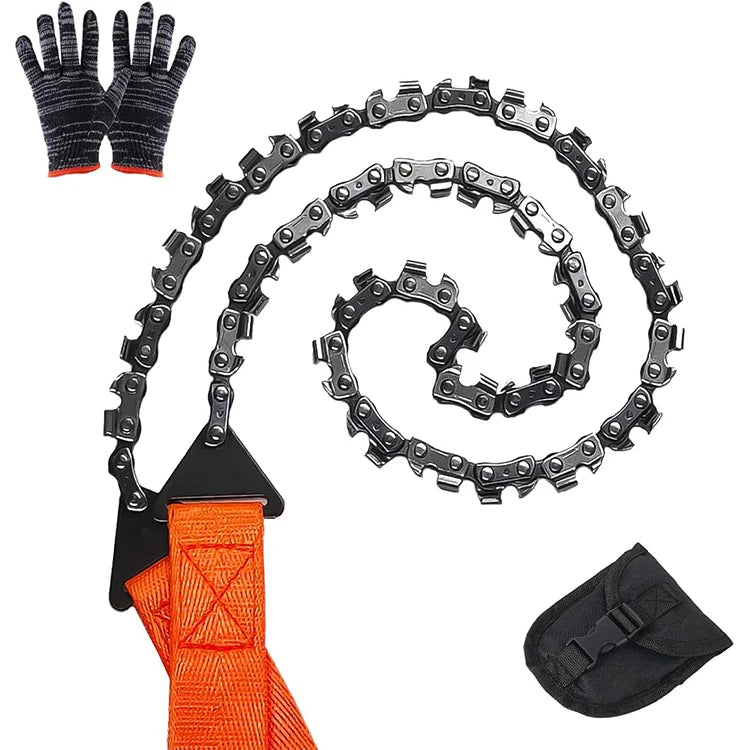24 Inch Outdoor Hand Chain Saw Survival Hand Chain Saw Logging Garden Saw Portable Camping Tool Wire Saw