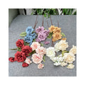 China Factory's Quality 5-Head Long Branch Snow Rose Good Quality Artificial Wedding Flowers Decoration