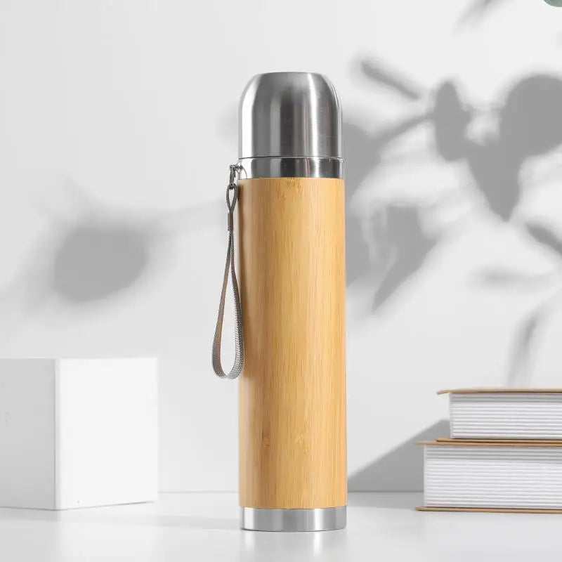 FX Factory Bpa-free Insulated Vacuum Flasks Thermos Water Bottle Stainless Steel Drinking Bottle With Bamboo Lids