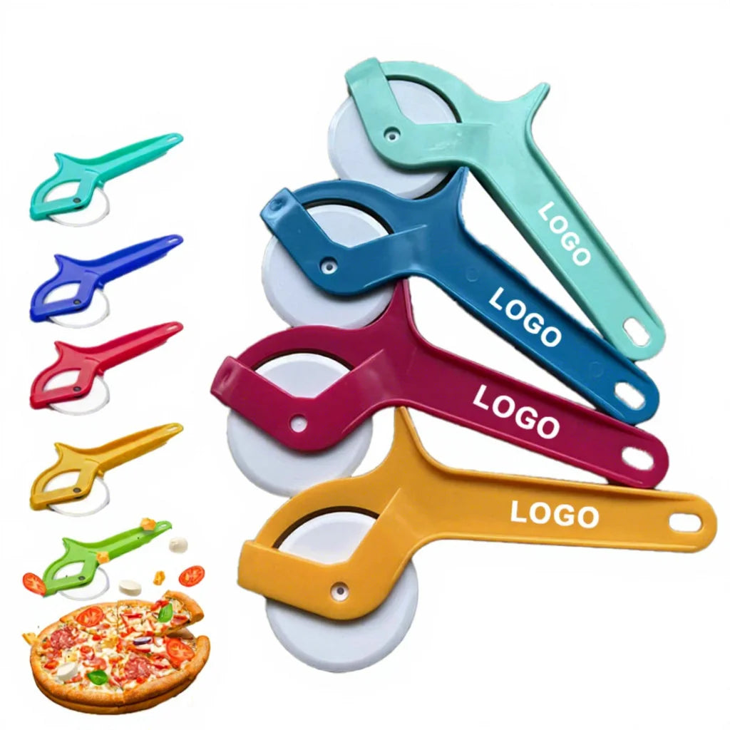 Custom Logo Plastic Roller Pizza Knife Household Kitchen Baking Tool for Cake and Pizza Roller Knife for Baking MegaBDM