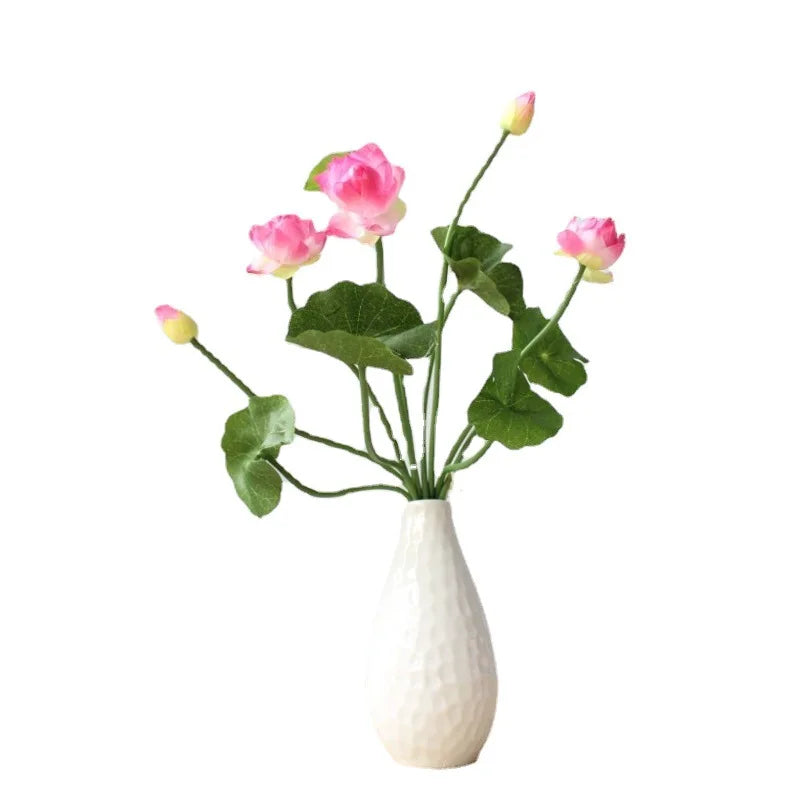 32cm Wedding Home Garden Decor Artificial Flower Lotus Leaf Plants Bouquet Silk Fake