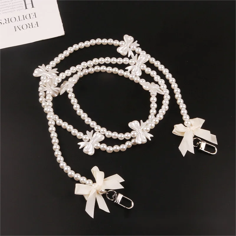 BOB New Long Pearl Crossbody Chain ABS Bead Luxury Fashion Women Bag Charm Decorative 120cm Diameter
