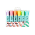 Set of 6 Pastel Color Stationery Markers with Oval Shape Barrel Highlighter
