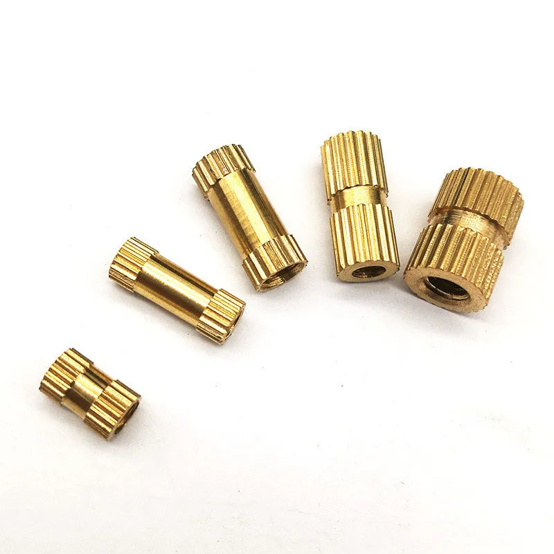 Injection Molded Brass Insert Through Thread Knurled Copper Inserts Nut