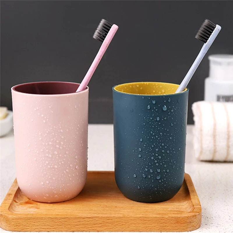 Simple Nordic Style Household Two-Color Toothbrush Cup Bathroom Mouthwash Cup Travel Portable Washcup