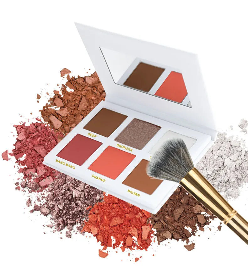 Matte Finish DIY Blush Highlighter Contour Palette Easy to Wear Oil-Free Pressed Powder Cruelty-Free Face Glow