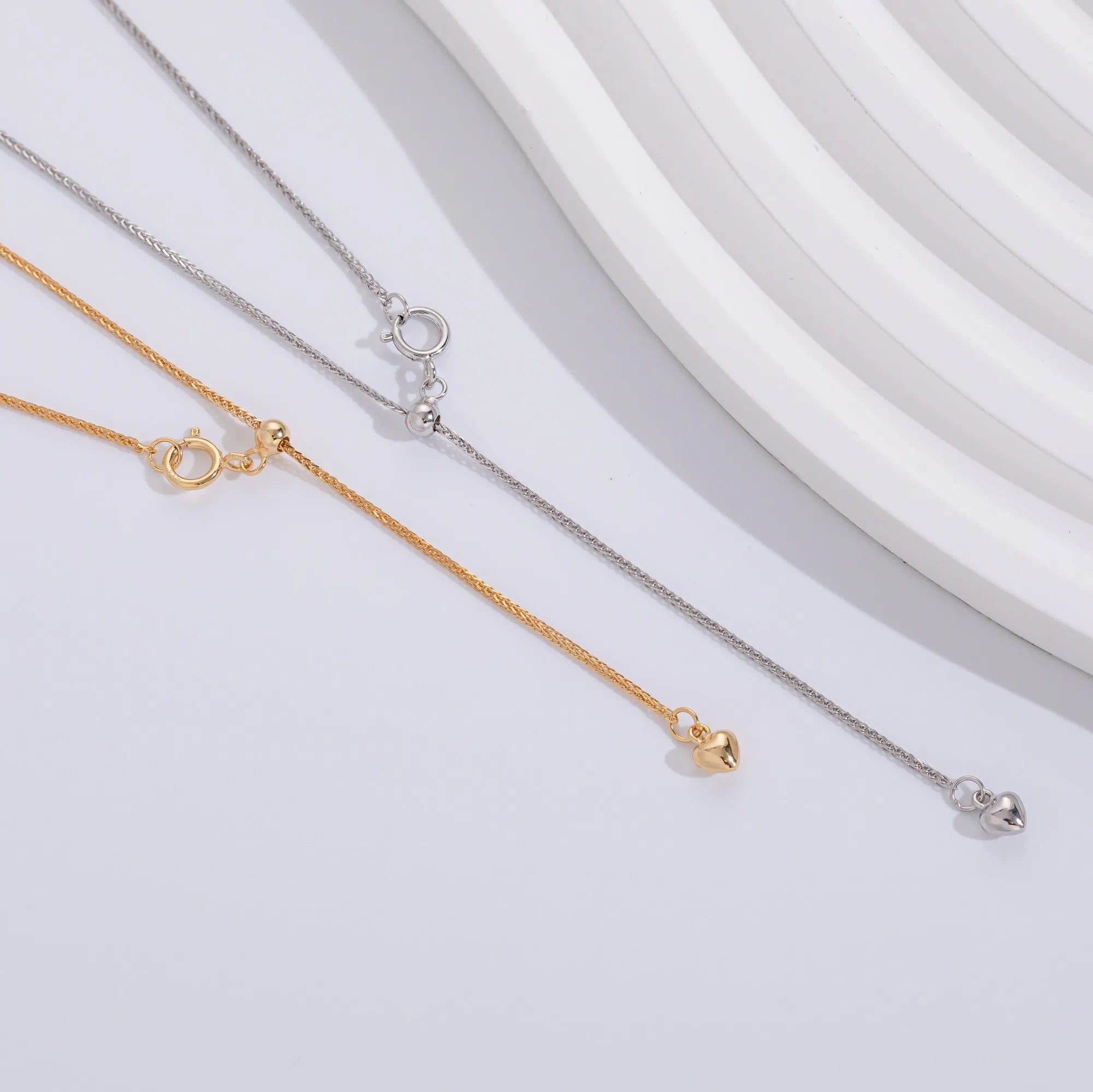 CH016 24Inches Manufacturer  925 Sterling Silver Adjustable 18k Gold Plated Chain GuBa Chain Necklace for Women DIY Jewelry