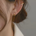 Stackable V-Point Cartilage Earrings 925 Silver Lightning Bolt Design with Sparkling CZ Minimalist Huggie Hoops for Women