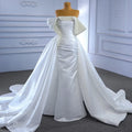 Jancember RSM67570 Ivory Satin Sequins Off Shoulder Mermaid Wedding Dresses With Tail