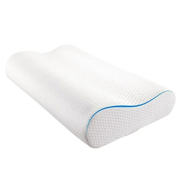 Modern Solid Pattern Non-Toxic Memory Foam Wave Neck Pillow 100% Polyester Cover Lightweight Machine Washable Bedroom