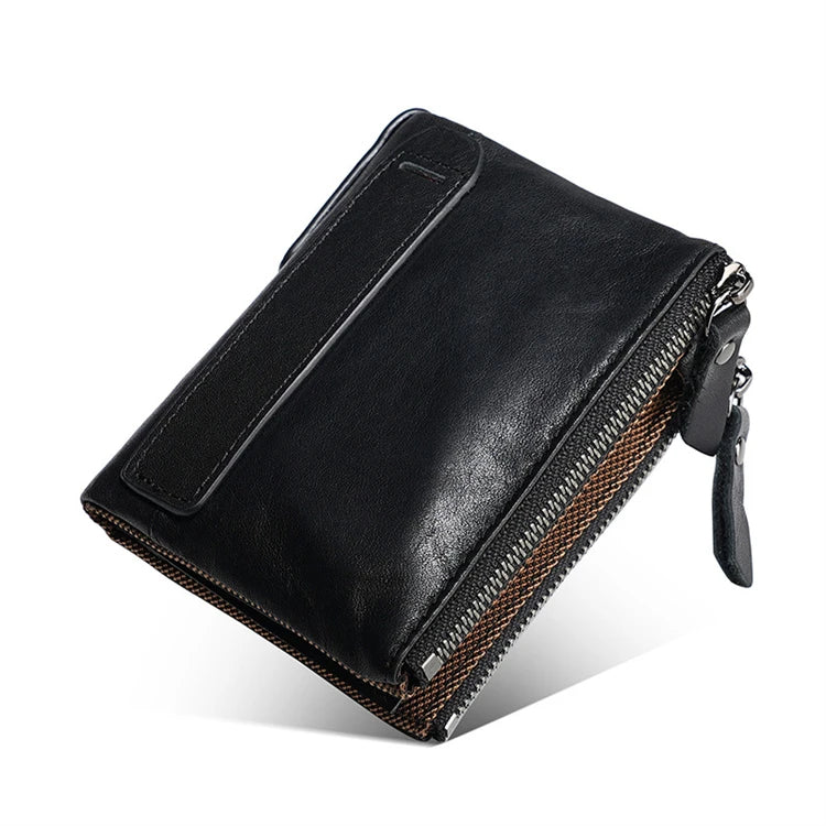 2024  Wholesale Slim Clutch Black Mini Cheap Leather Men Wallet