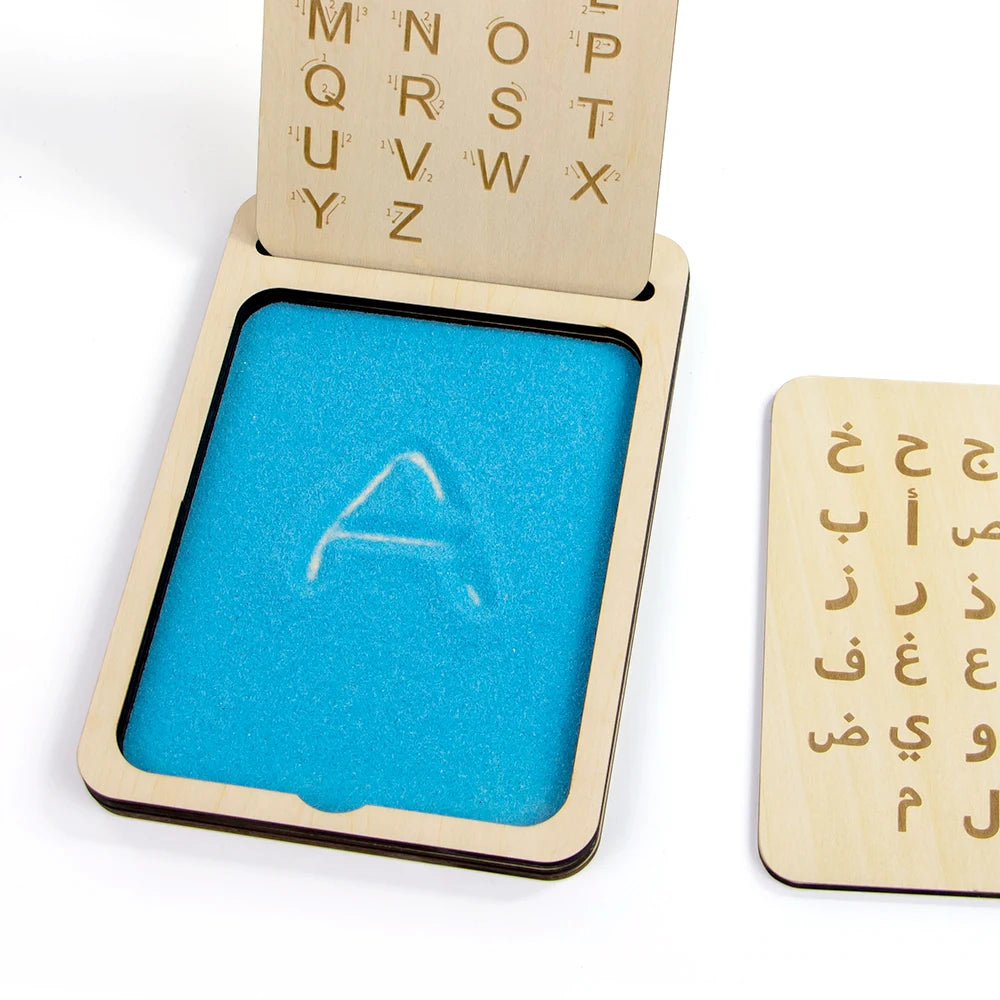 Custom  Laser Cut Montessori Educational Wood Toys Arabic Letters Teaching Aids for Kids