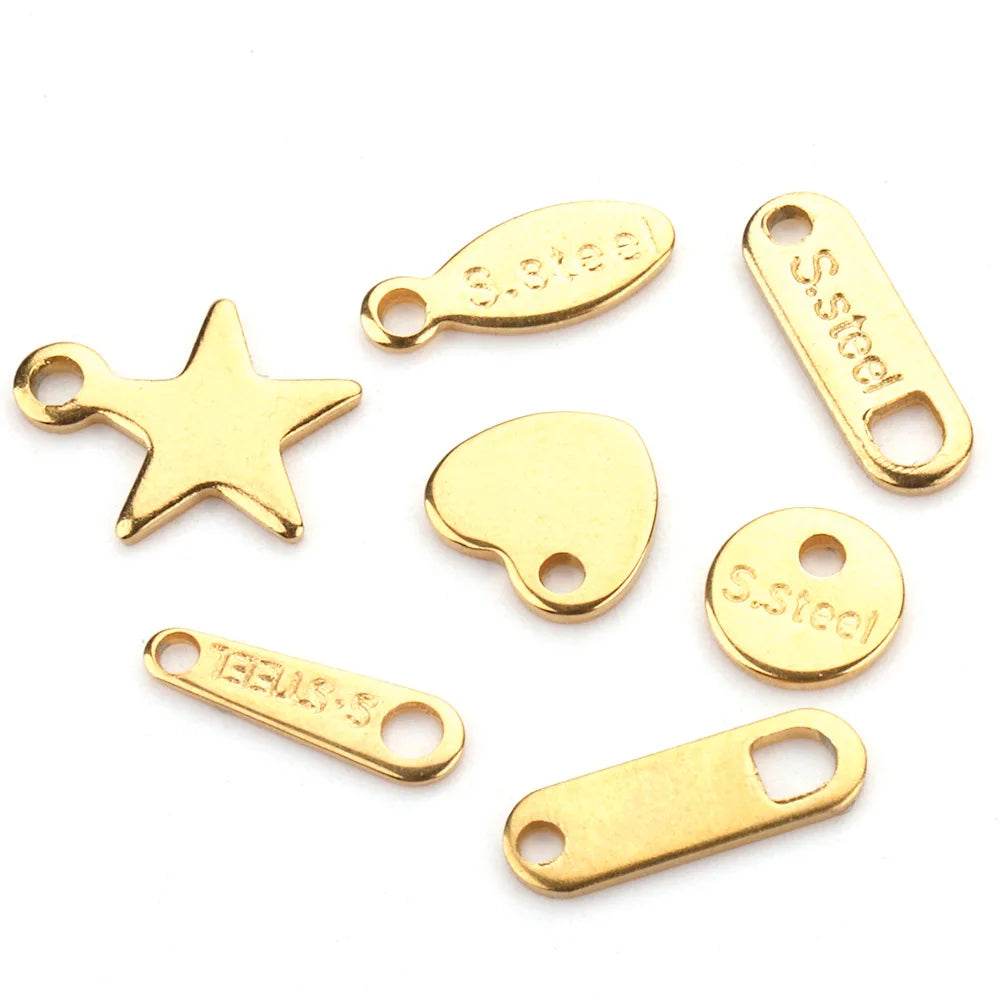 Custom Logo Stainless Steel Extension Tail Chain for Necklace Bracelets Jewelry Making Accessories Crimp & End Beads