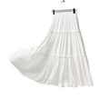 S0016B Factory Direct Sales New White Cake Skirt a Long in the Korean Slim A-shaped Pleated Woman Ladies Skirt