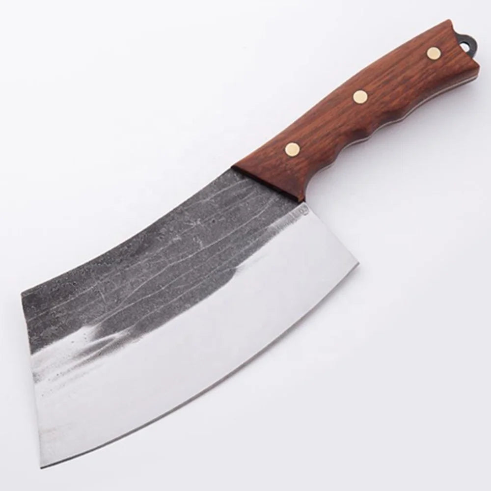 2021 Handmade Forged High Carbon Clad Steel Serbian Chef Kitchen Cleaver Slicing Broad Butcher Knife