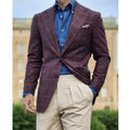 S-3XL Men's Checkered Casual Suit Jacket Business Plaid Printed Men's Top Suit Jacket Customizable