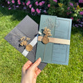 Colorful Personalized Green Acrylic Wedding Invitations Carte Dinvitation Mariage Envelope for Silk Ribbon and Dried Flower