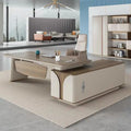 Modern Extendable L-Shaped Executive Wooden Office Desk with Customizable Size for Commercial Use